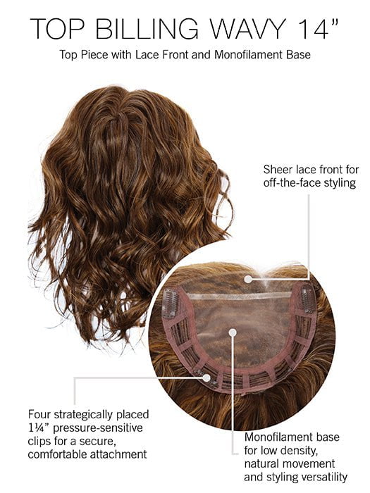 Top Billing 14 Wavy | Synthetic Lace Front Hair Topper (Mono Top) - Image 5