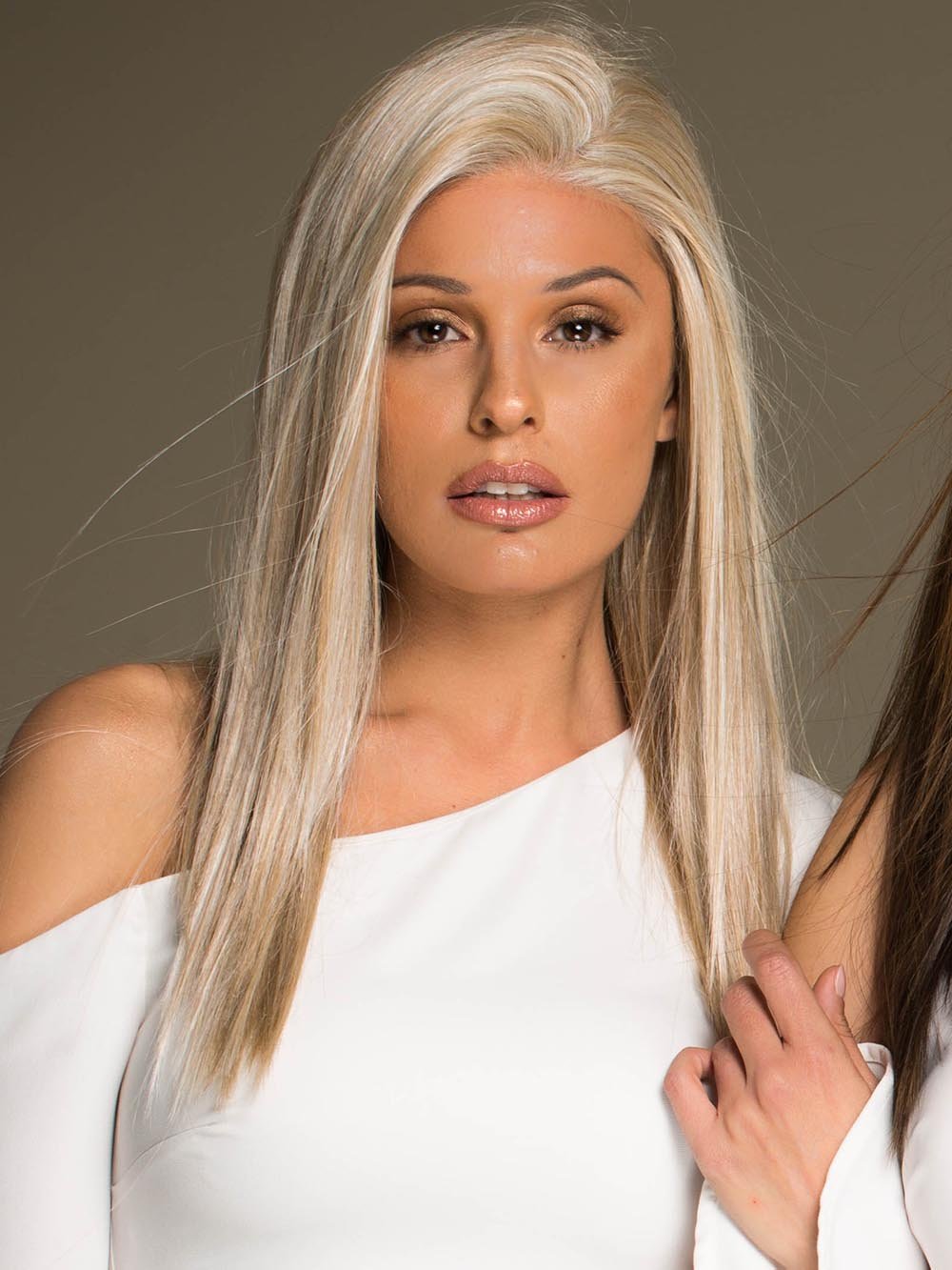 Veronica | Human Hair/ Synthetic Blend Wig (Mono Top) - Image 33