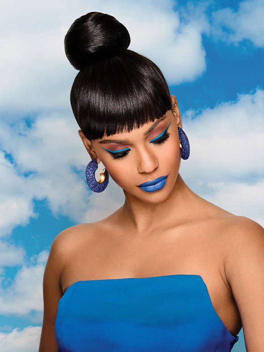 Sleek Style Bun & Bangs | Synthetic Hairpiece - Image 5