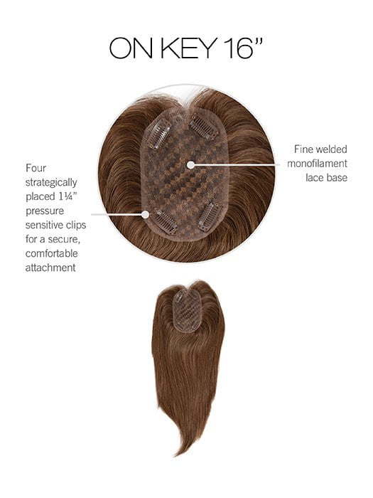 16 On Key | Human Hair Topper with Lace Front (Mono Top) - Image 5