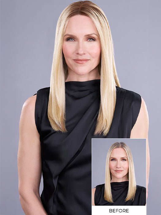 Top Trend Lace Straight 18 | Synthetic Lace Front Hair Topper (Mono Top) - Image 2