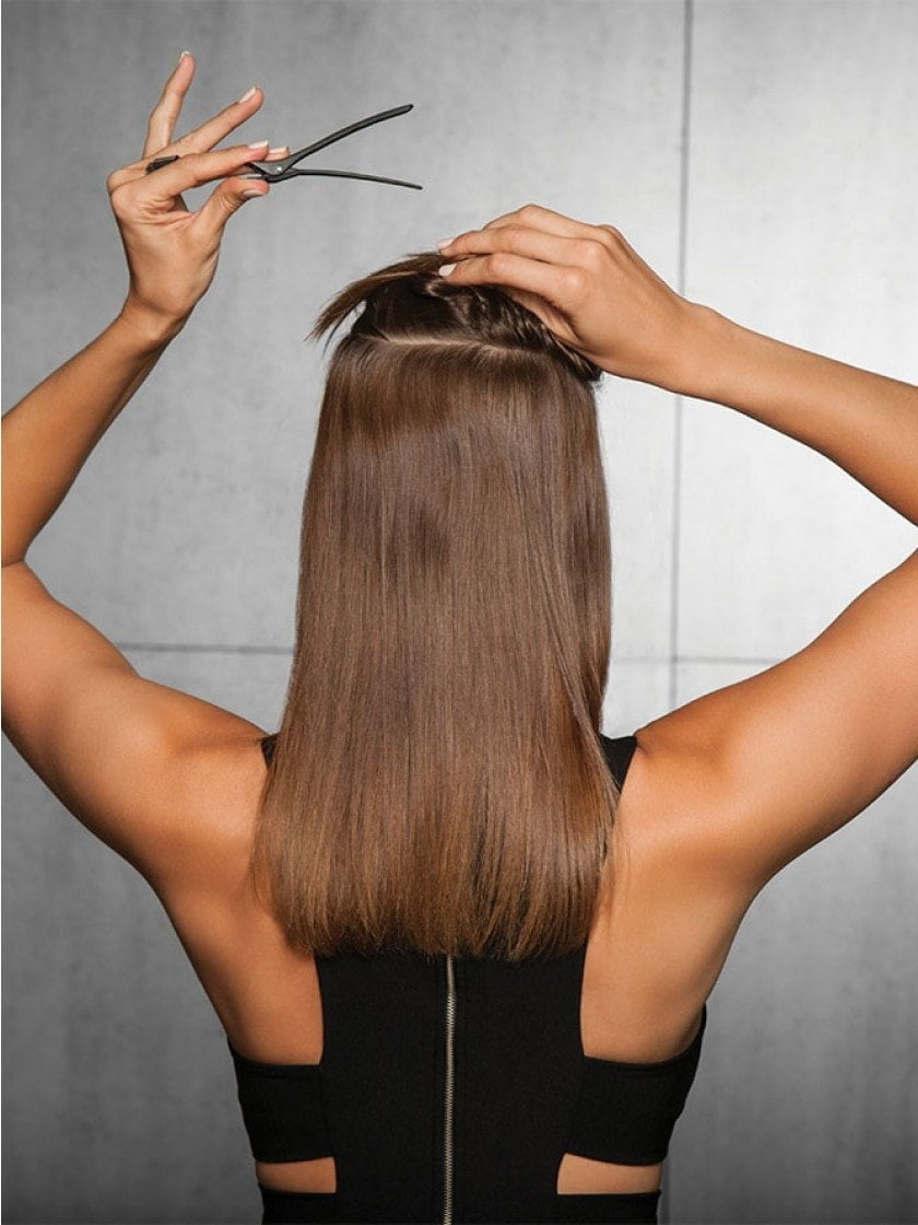 16 Straight HF Synthetic Hair Extensions Kit (8 Piece) | Clip In - Image 3
