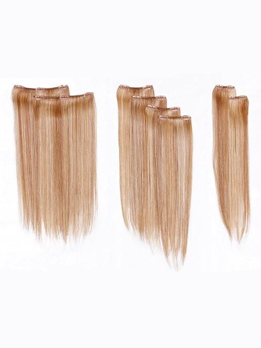 16 Straight HF Synthetic Hair Extensions Kit (8 Piece) | Clip In - Image 7